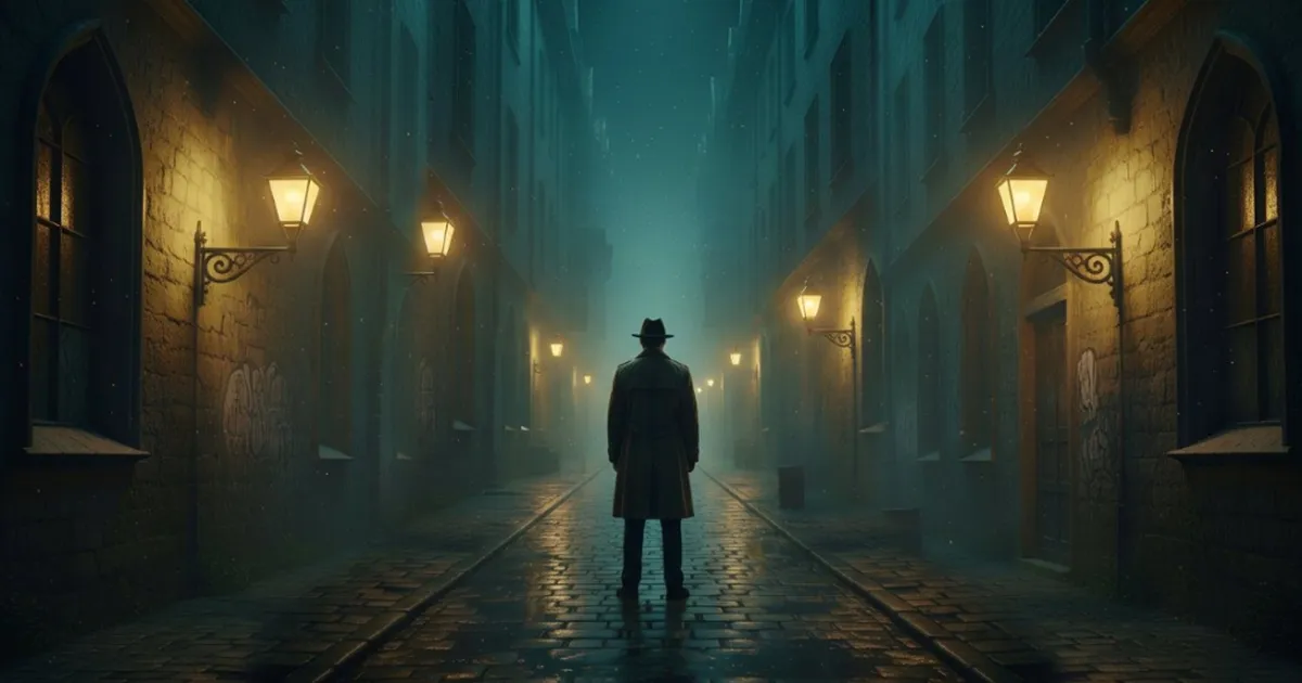 안개 낀 골목에 서 있는 실루엣을 통해 현실의 위험 신호와 생활안전 가이드를 상징한 THRILLER LAB 대표 이미지